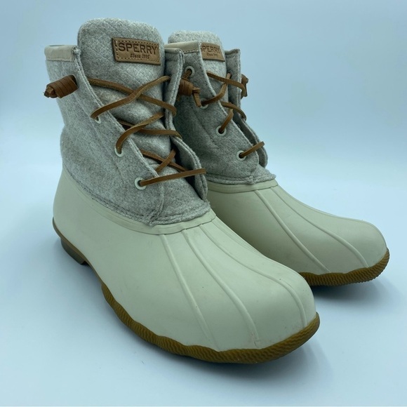 Sperry Shoes - Sperry Top-Sider Saltwater Wool Duck Boot Women’s Size 10 Wide Off-White